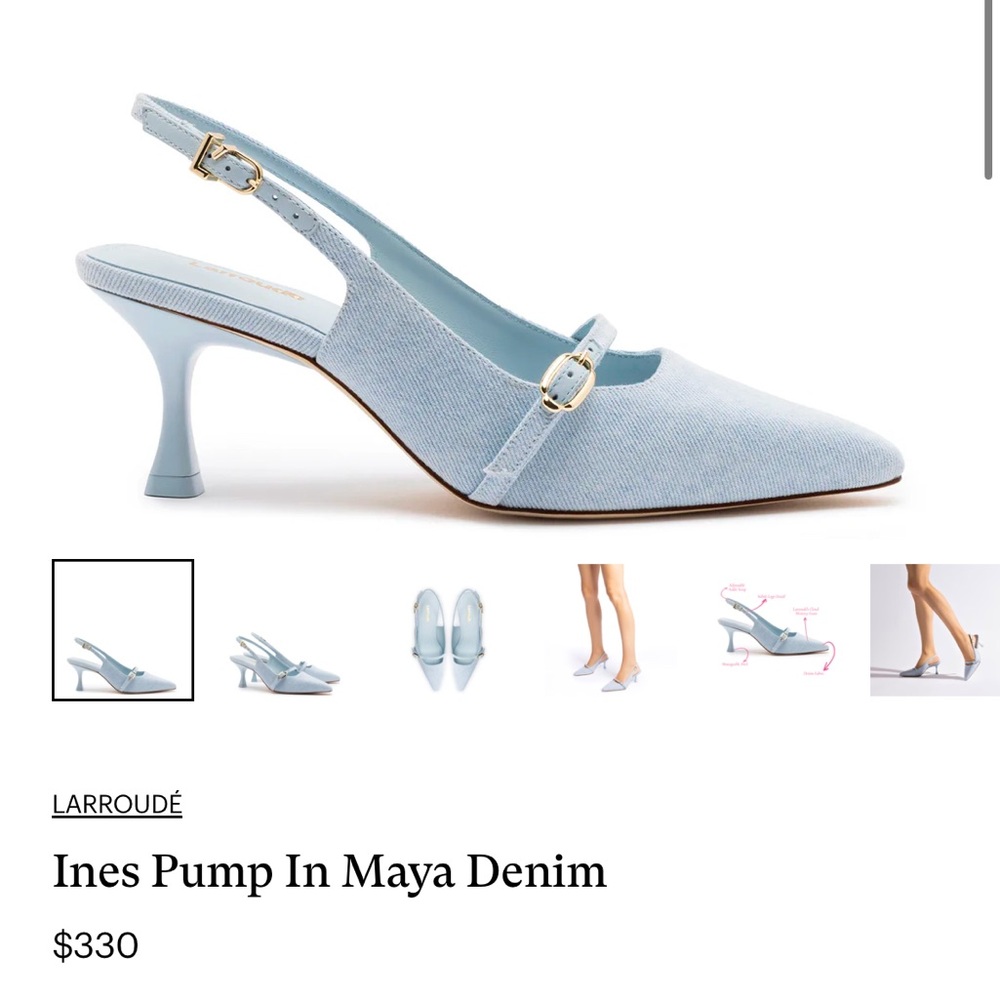 Larroude Ines Pump In Denim Size 9 New in box
